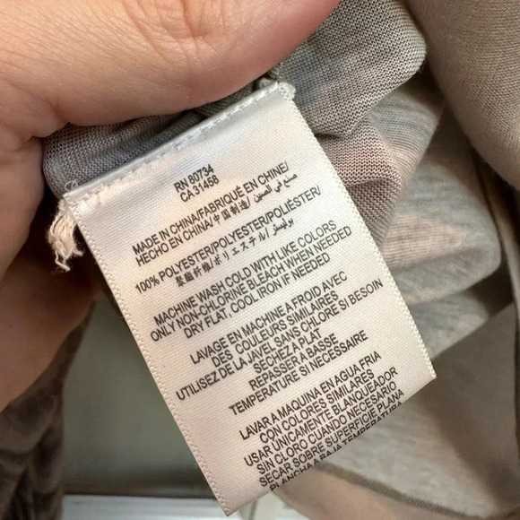 BCBGMAXAZRIA | Lucia Tan Bohemian Sheer Printed Long Sleeves Blouse Size L Large - Picture 10 of 11